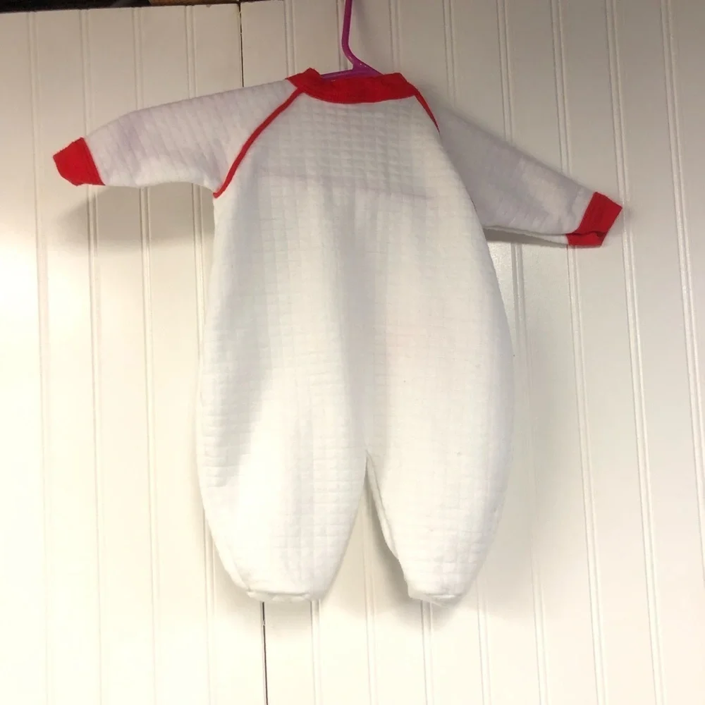 Baby's First Christmas White and Red One Piece Vintage Small
